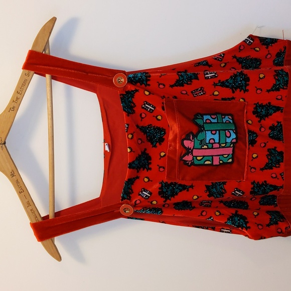 Unbranded Women's Size XL Christmas Theme Romper Overalls w/Pockets - Picture 2 of 10